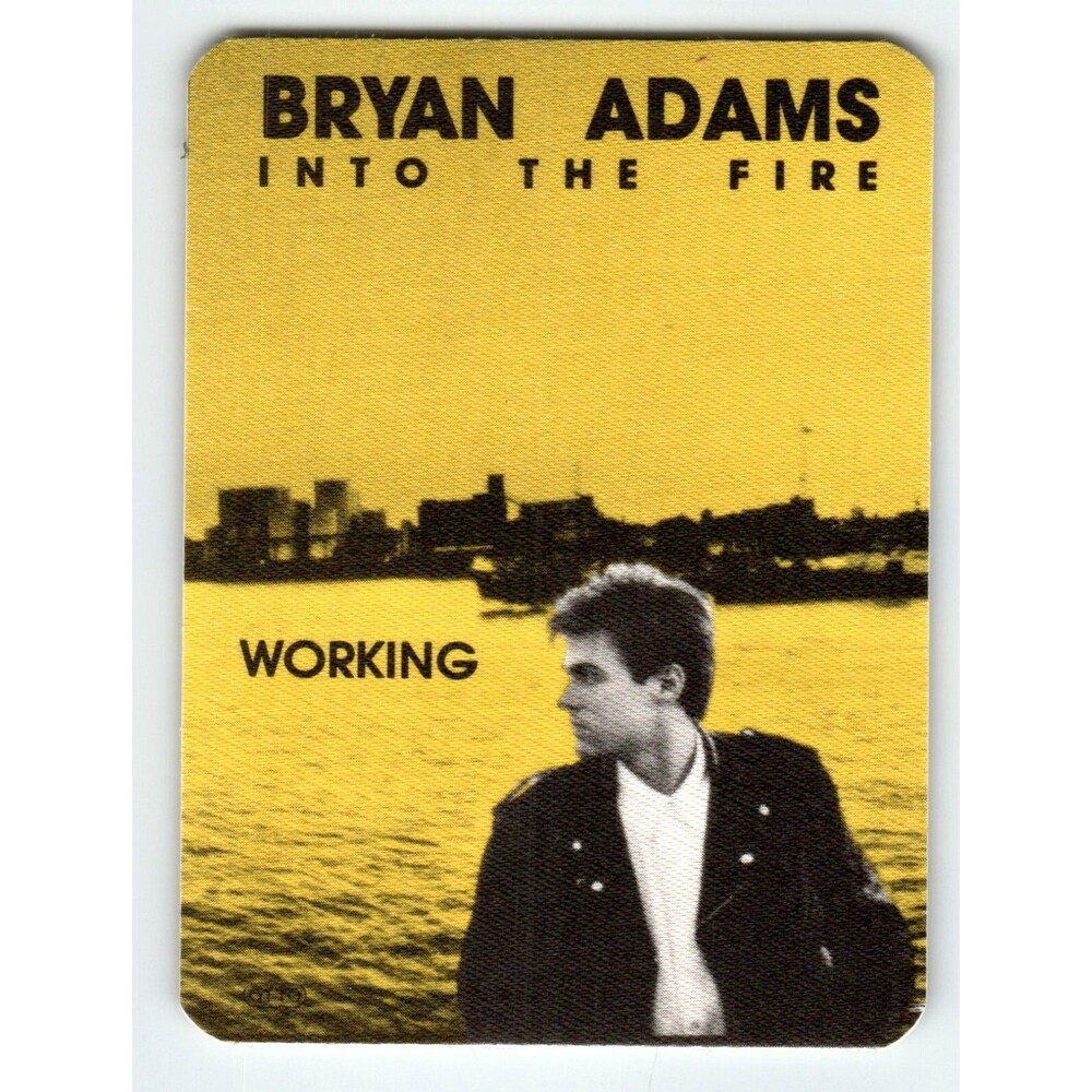 Bryan Adams Into The Fire Backstage Pass 1987 Pop Rock Music Vintage Original